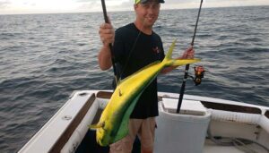 Colorful live action fishing trip catch on the ocean near Panama City Beach Florida with Saltshaker Charters